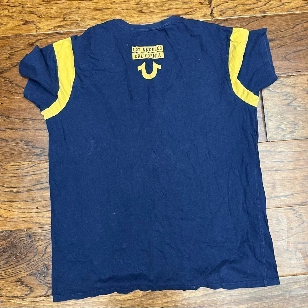 True religion short‎ sleeve throwback football crew tee